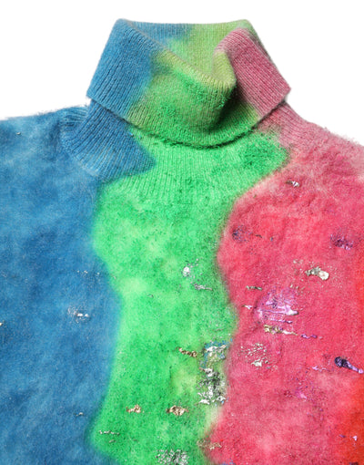 Dolce & Gabbana Multicolor Mohair Turtleneck Pullover Sweater