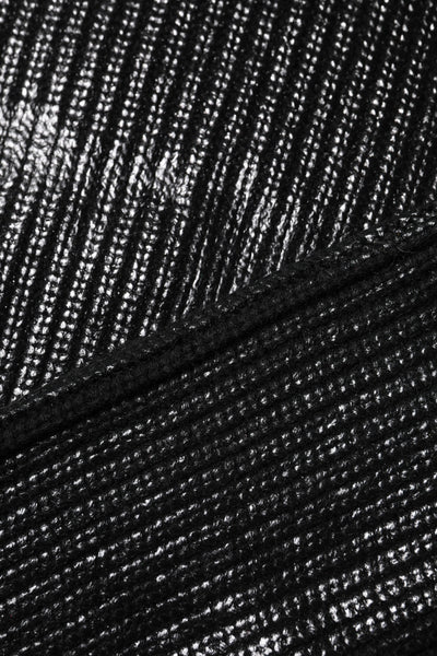 Dolce & Gabbana Black Wool Long Sleeve Turtleneck Cropped Top