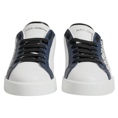 Dolce & Gabbana White Blue Crown Low Top Men Sneakers Shoes