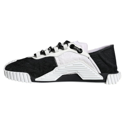 Dolce & Gabbana White Black Low Top NS1 Sneakers Shoes