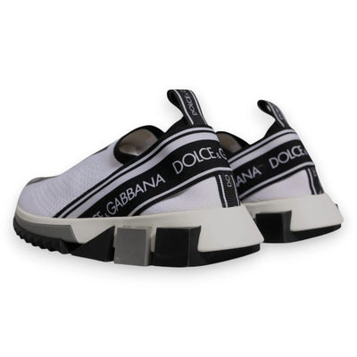 Dolce & Gabbana White Black Slip On Sorrento Sneakers Shoes