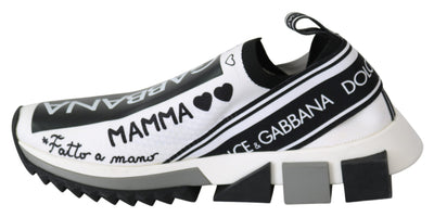 Dolce & Gabbana White Black Slip On Sorrento Sneakers