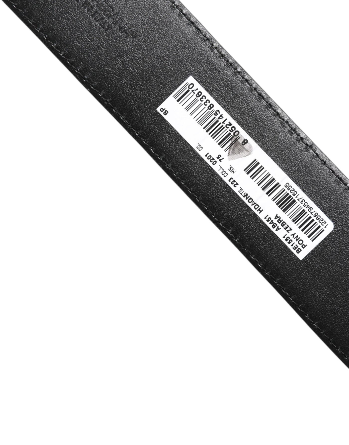 Dolce & Gabbana White Black Leather Zebra DG Crystal Buckle Belt