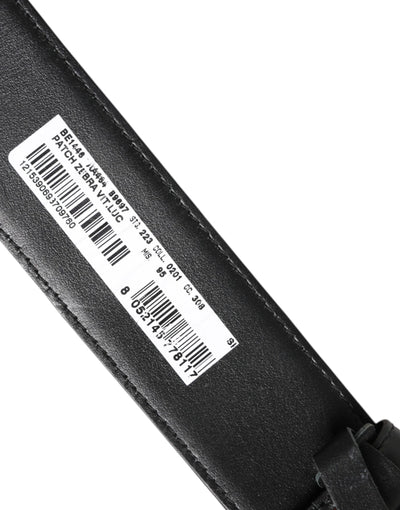 Dolce & Gabbana Black White Leather DG Metal Buckle Belt