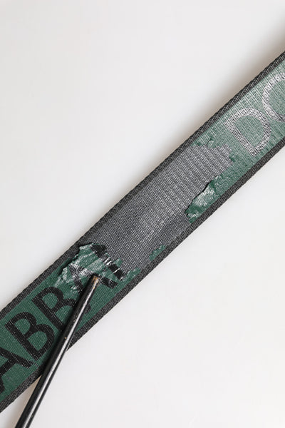 Dolce & Gabbana Green Black Polyester DG Logo Buckle Belt