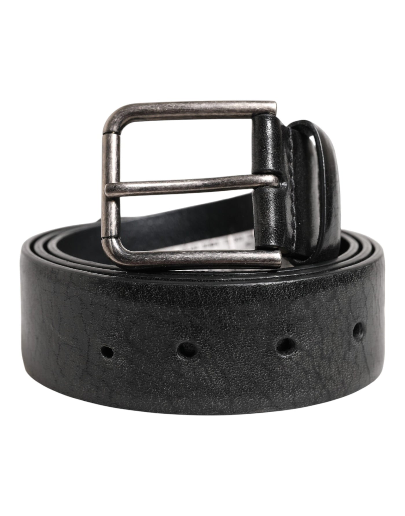 Dolce & Gabbana Black Classic Leather Metal Buckle Belt