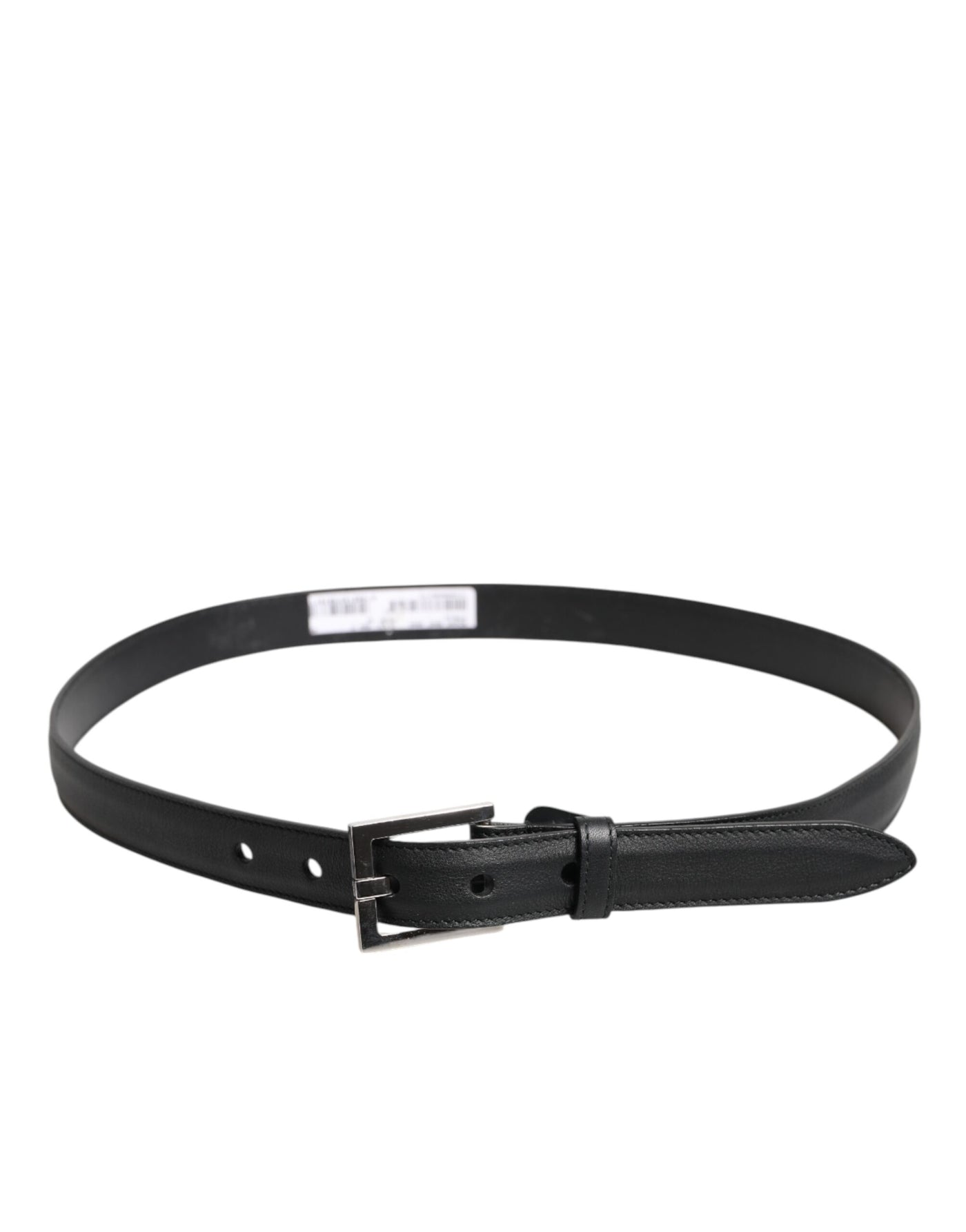 Dolce & Gabbana Black Classic Calfskin Leather Buckle Belt