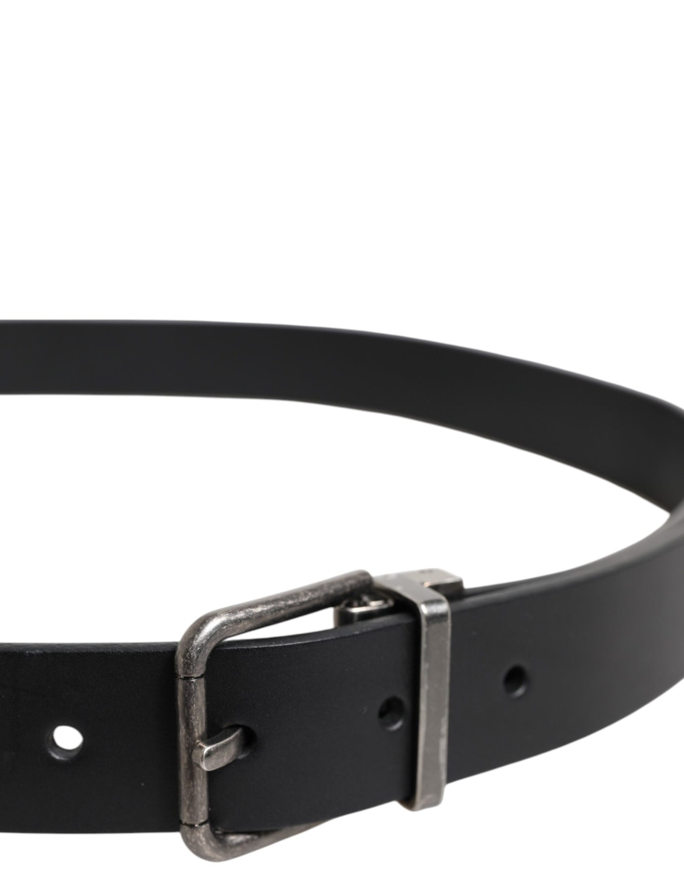 Dolce & Gabbana Black Classic Leather Metal Buckle Belt