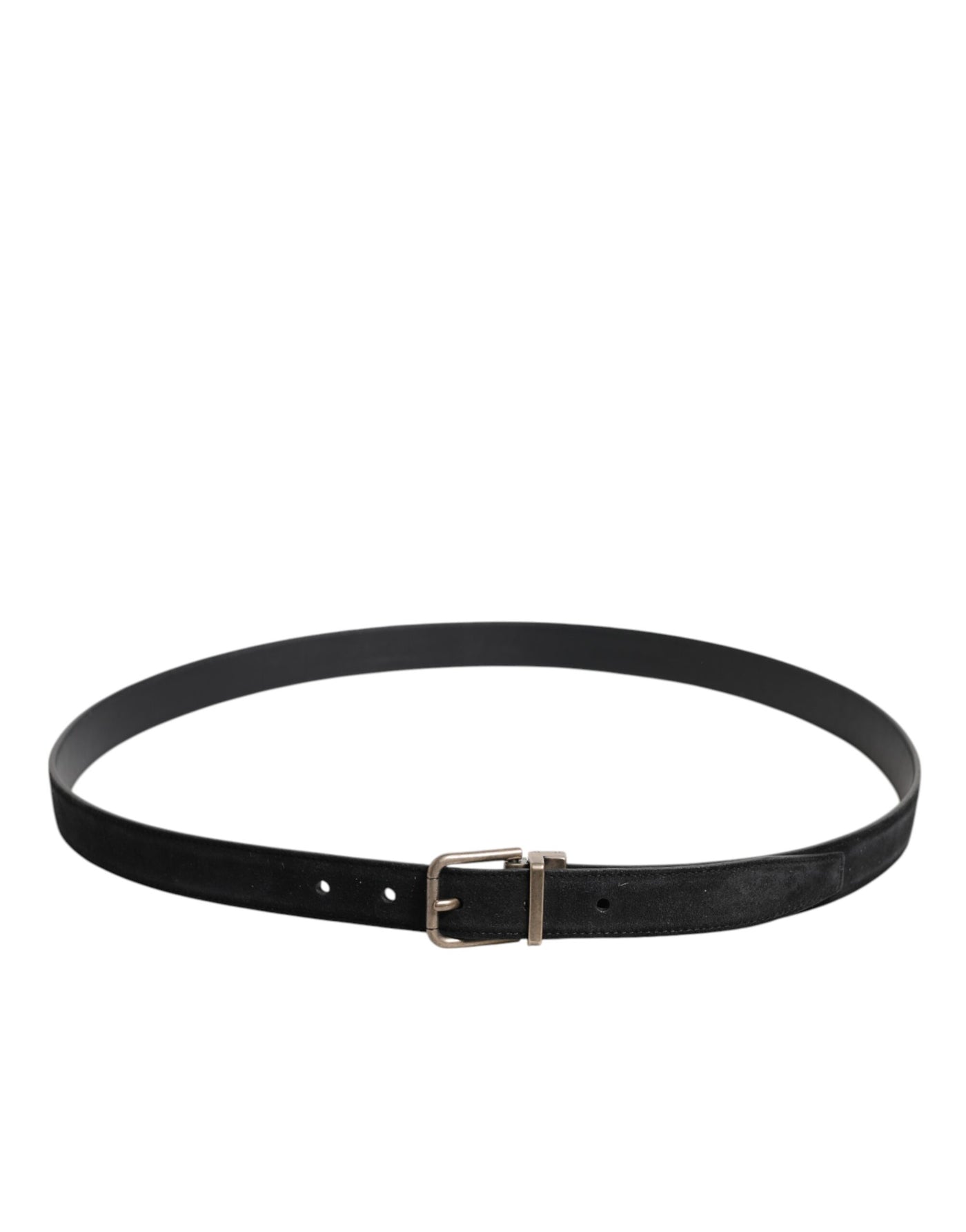 Dolce & Gabbana Black Calf Leather Classic Metal Buckle Belt