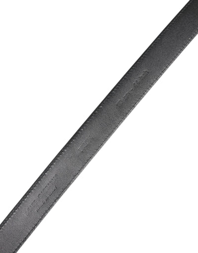 Dolce & Gabbana Black Calf Leather Classic Metal Buckle Belt