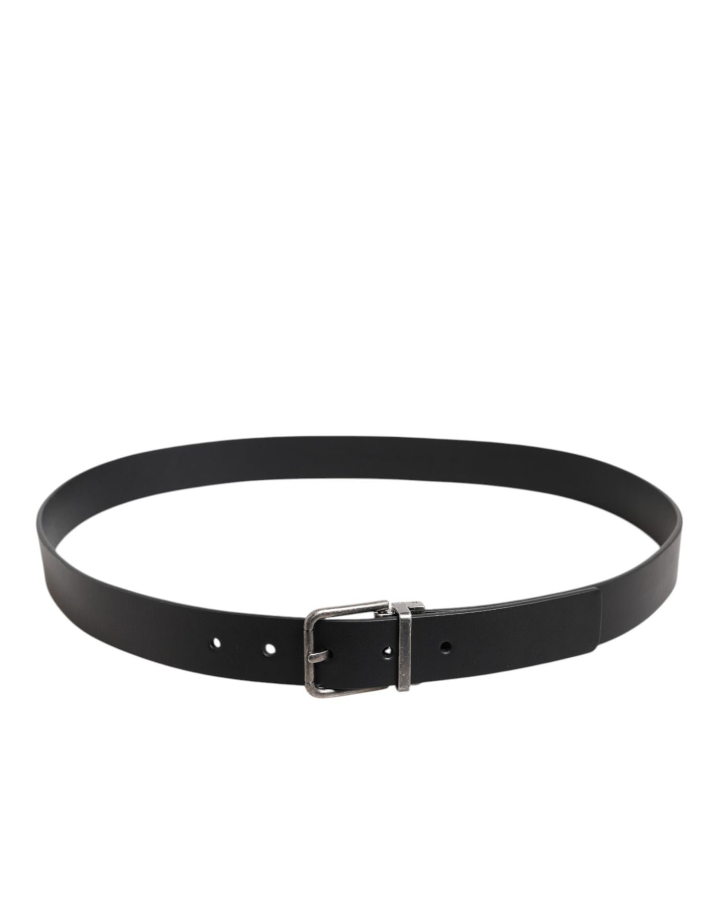 Dolce & Gabbana Black Classic Leather Metal Buckle Belt