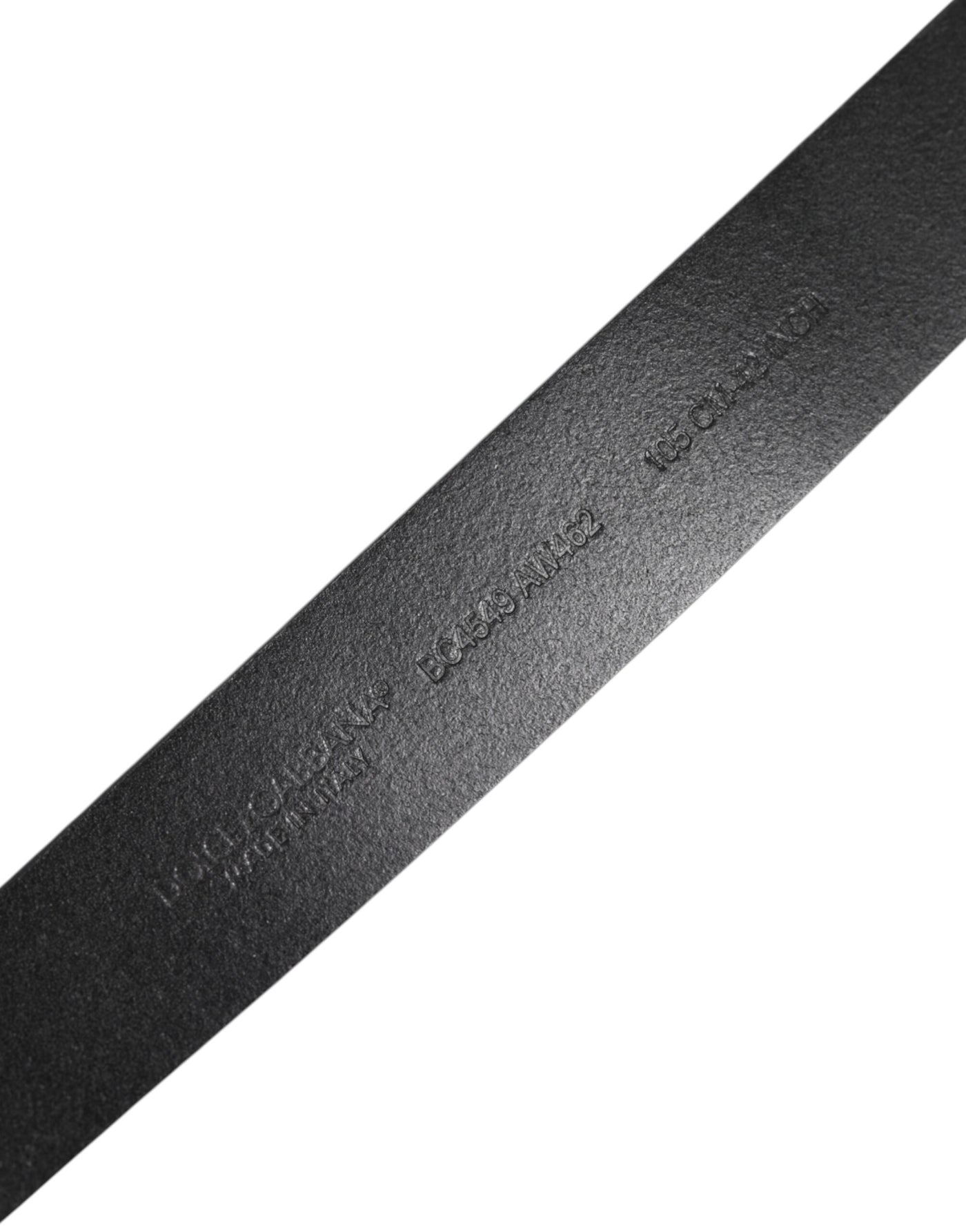 Dolce & Gabbana Black Classic Leather Metal Buckle Belt