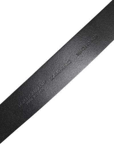 Dolce & Gabbana Black Classic Leather Metal Buckle Belt