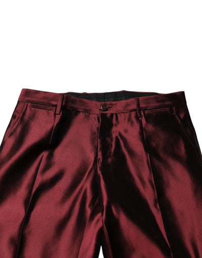 Dolce & Gabbana Bordeaux Silk 2 Piece Single Breasted Suit