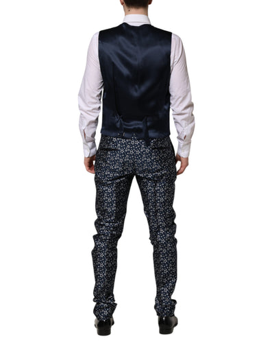 Dolce & Gabbana Blue MARTINI Star Jacquard 3 Piece Suit