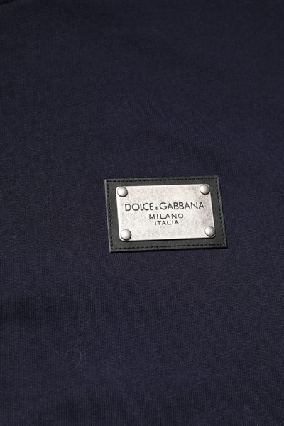 Dolce & Gabbana Dark Blue Logo Crew Neck Pullover Sweater