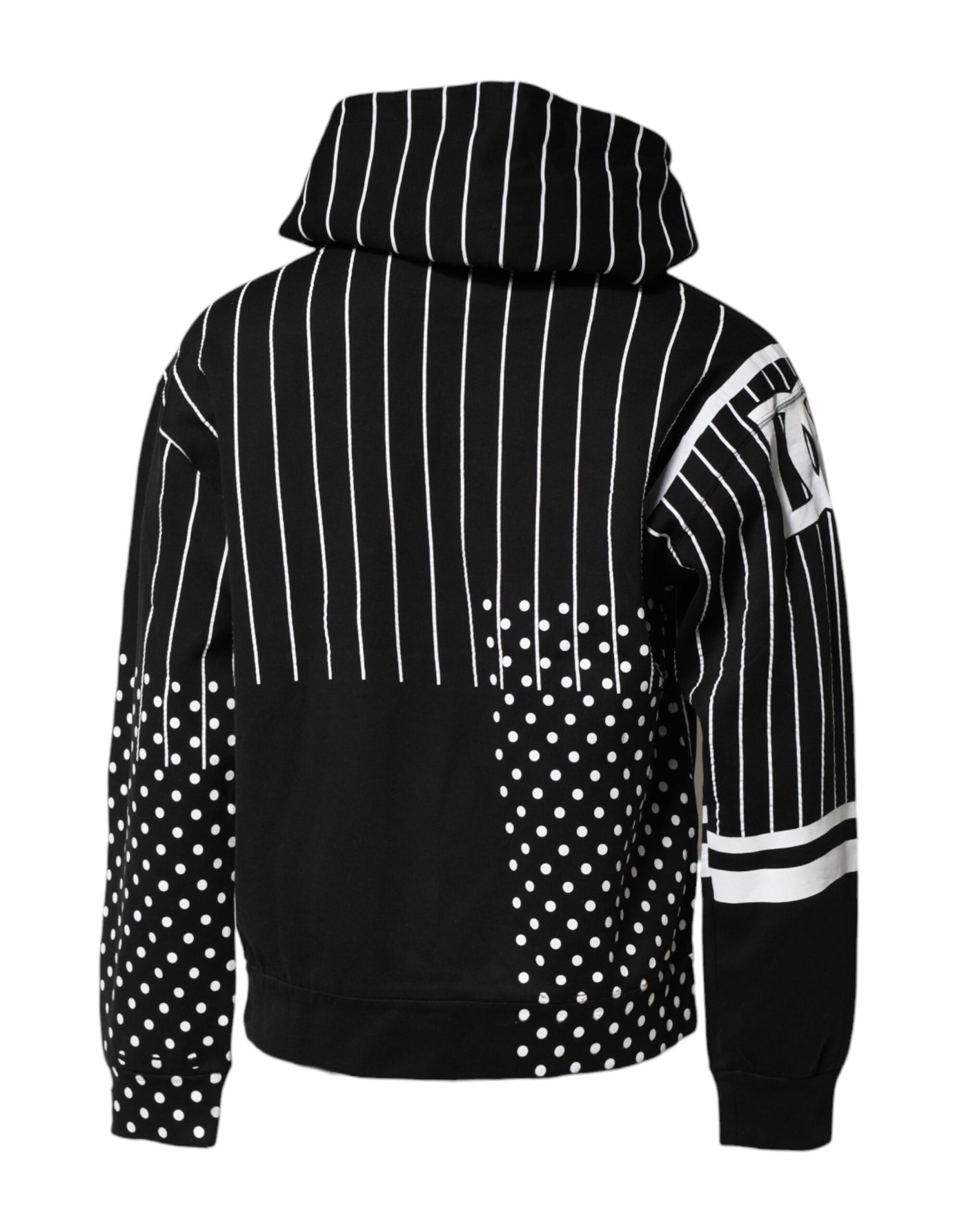 Dolce & Gabbana Black White Stripe Hooded Sweatshirt Sweater