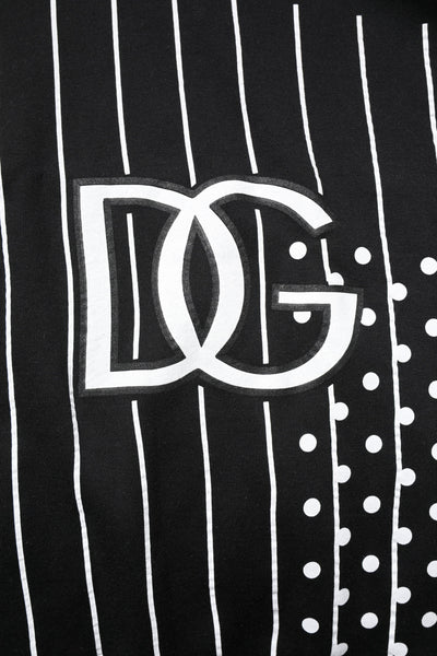 Dolce & Gabbana Black White Stripe Hooded Sweatshirt Sweater