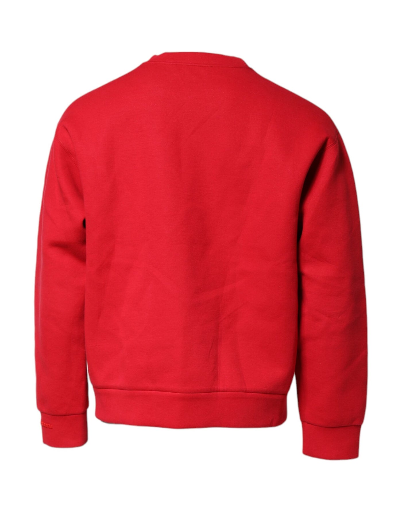 Dolce & Gabbana Red Embossed Logo Cotton Crew Neck Sweater