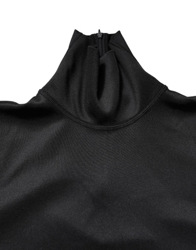 Dolce & Gabbana Black Polyester Turtleneck Pullover Sweater