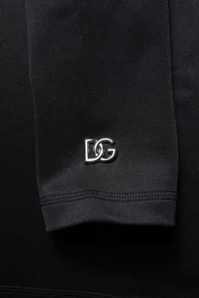 Dolce & Gabbana Black Polyester Turtleneck Pullover Sweater