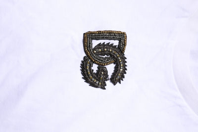 Dolce & Gabbana White Logo Embroidery Crew Neck T-shirt