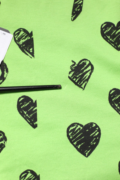 Dolce & Gabbana Green Heart Print Cotton Crew Neck T-shirt