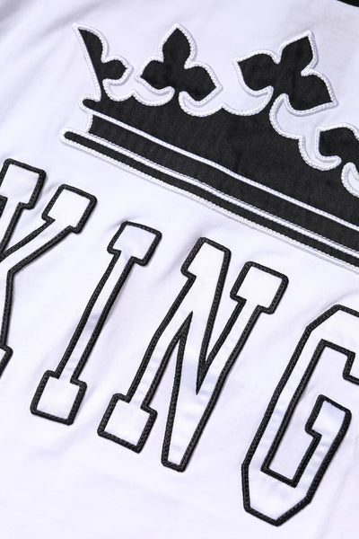 Dolce & Gabbana White Cotton Crown King Embroidery T-shirt