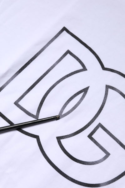 Dolce & Gabbana White DG Logo Print Short Sleeves T-shirt