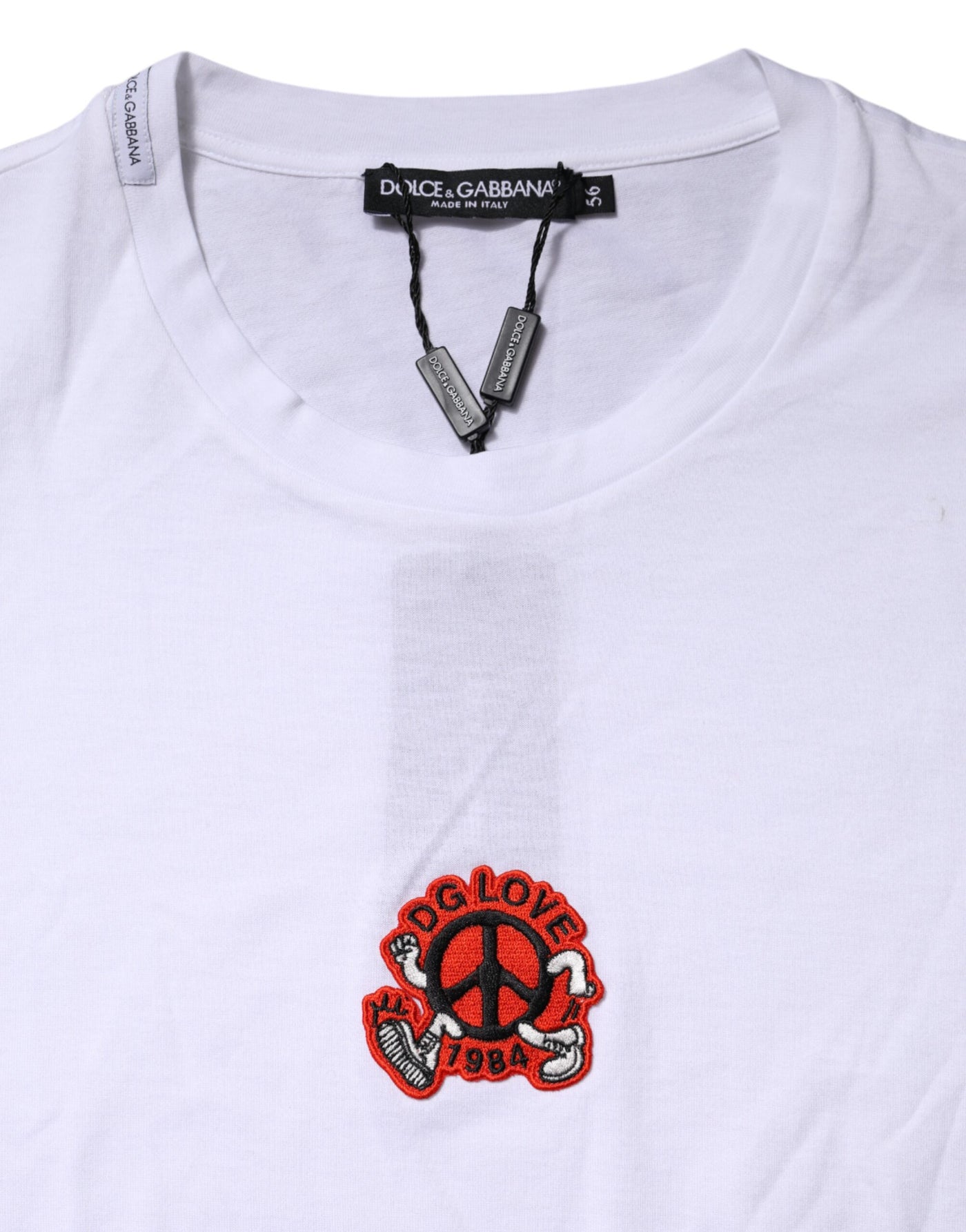 Dolce & Gabbana White DG LOVE Patch Short Sleeves T-shirt
