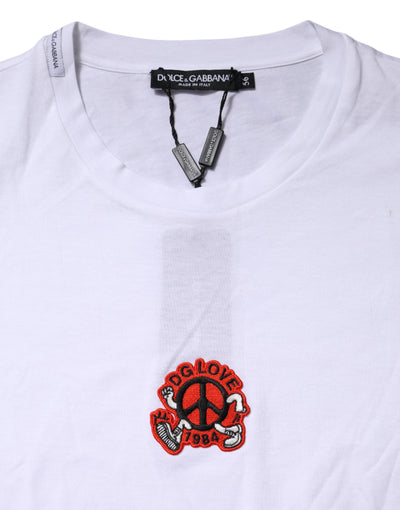 Dolce & Gabbana White DG LOVE Patch Short Sleeves T-shirt