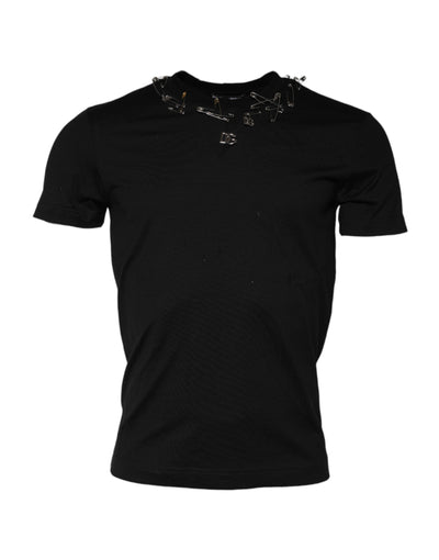Dolce & Gabbana Black Logo Embellish Short Sleeves T-shirt