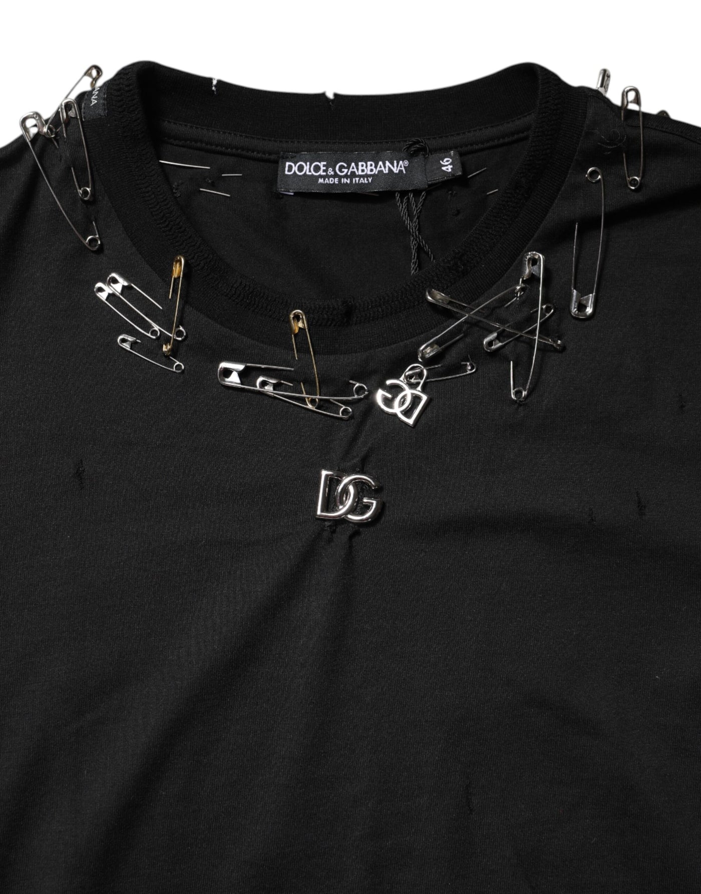 Dolce & Gabbana Black Logo Embellish Short Sleeves T-shirt