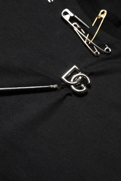 Dolce & Gabbana Black Logo Embellish Short Sleeves T-shirt