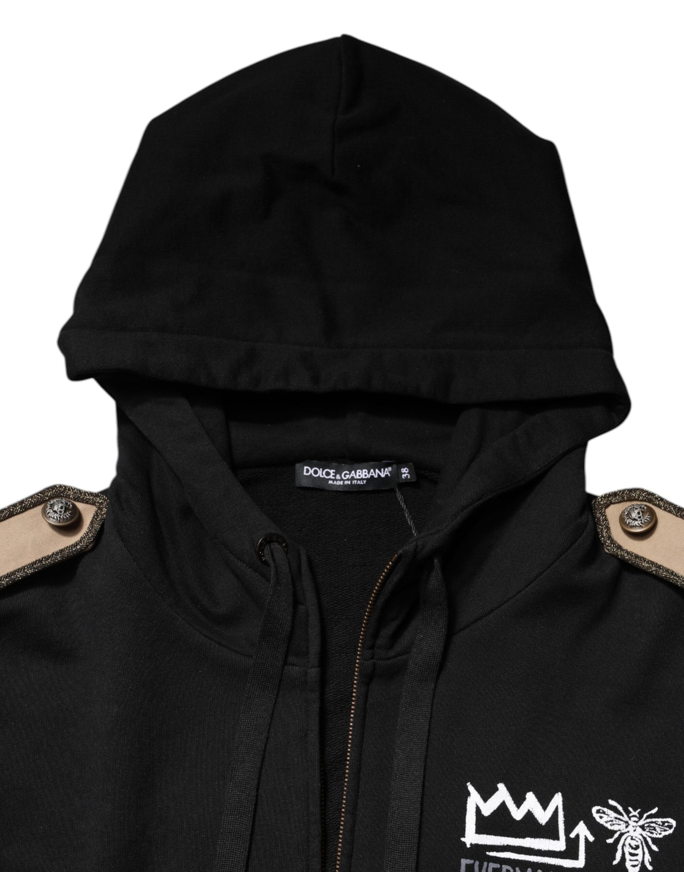 Dolce & Gabbana Black Logo Hooded Full Zip Sweatshirt Jacket