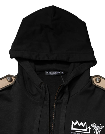 Dolce & Gabbana Black Logo Hooded Full Zip Sweatshirt Jacket
