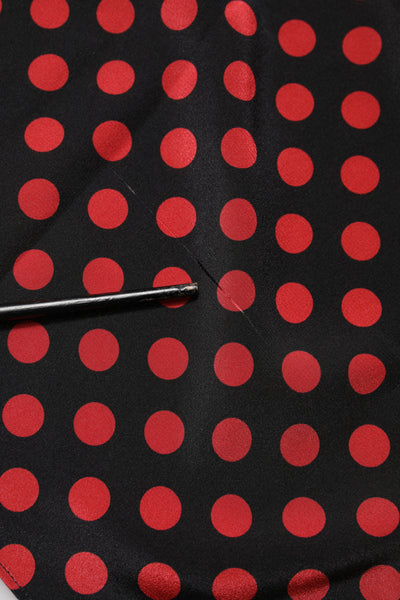 Dolce & Gabbana Black Red Polka Dot Silk Long Sleeves Top