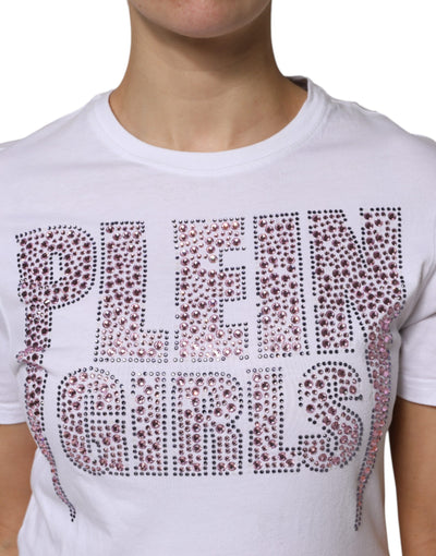 Philipp Plein White Embellished CrewNeck Short Sleeve T-shirt