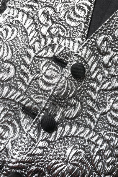 Dolce & Gabbana Silver Floral Jacquard Sleeveless Vest Top