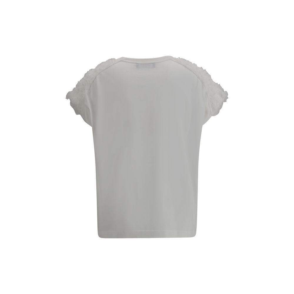 Fabiana Filippi T-Shirt with tulle appliqués