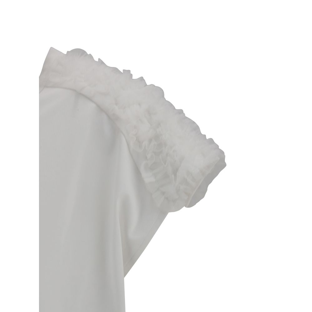 Fabiana Filippi T-Shirt with tulle appliqués