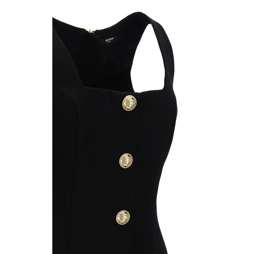 Balmain Black Wool Women Dress