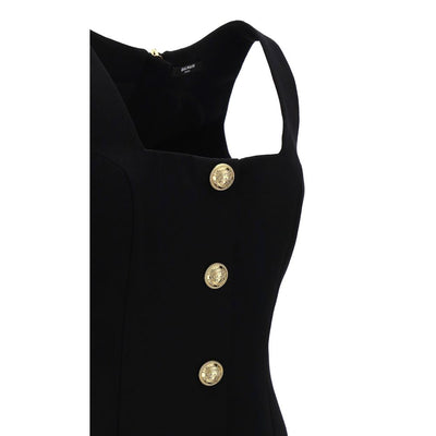 Balmain Black Wool Women Dress