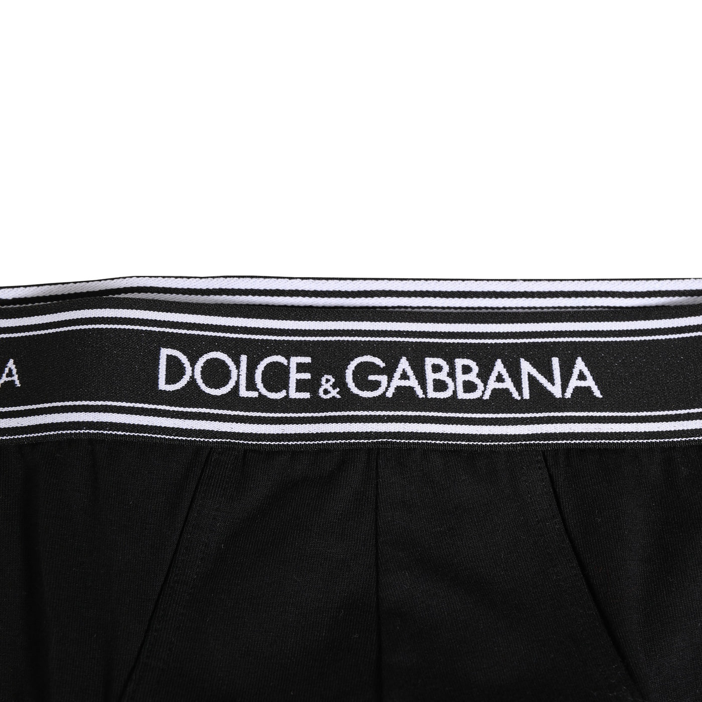 Dolce & Gabbana Black Cotton Stretch Logo Print Brief Underwear