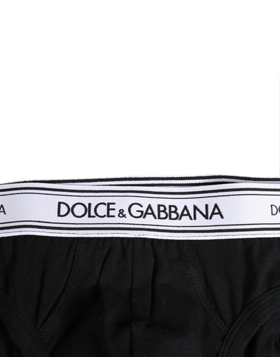 Dolce & Gabbana Black Cotton Stretch Regular Brief Underwear