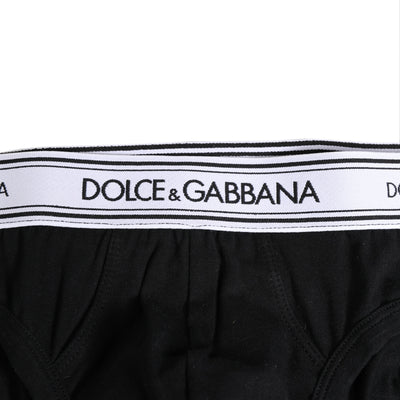 Dolce & Gabbana Black Cotton Stretch Regular Brief Underwear
