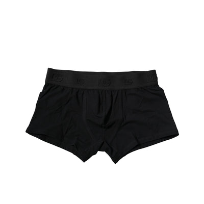 Dolce & Gabbana Black Cotton Stretch Regular Boxer Underwear
