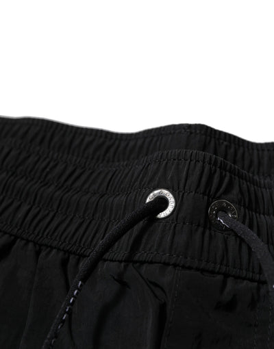Dolce & Gabbana Black Polyester Beachwear Men Shorts Swimwear