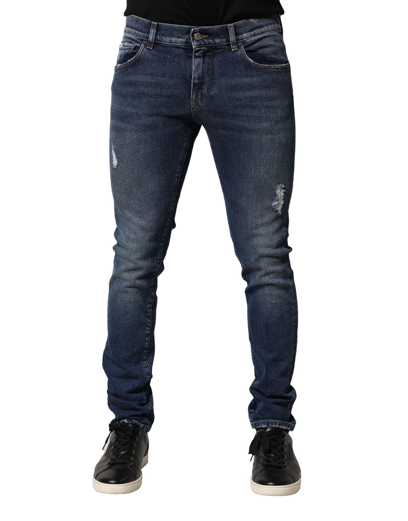 Dolce & Gabbana Blue Washed Skinny Cotton Denim Jeans