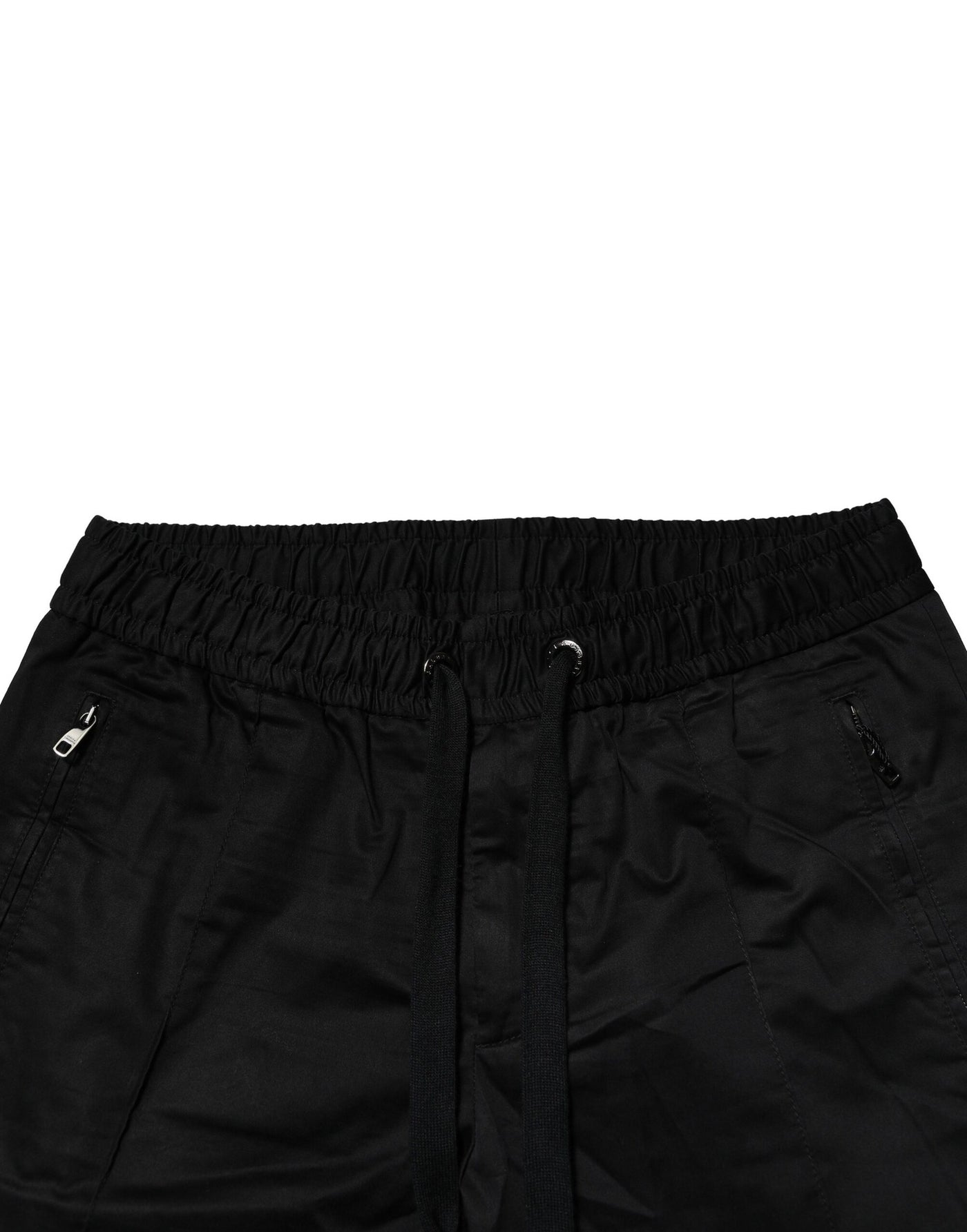 Dolce & Gabbana Black Cotton Mid Waist Jogger Pants